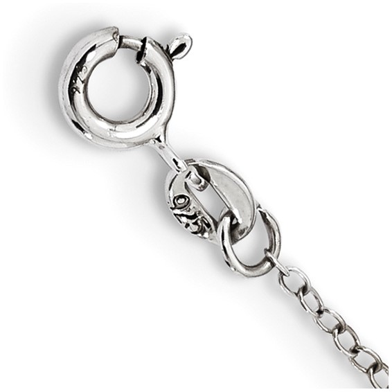 Sterling Silver Rhodium & Rose-tone w/ Black Onyx & CZ Cube Necklace