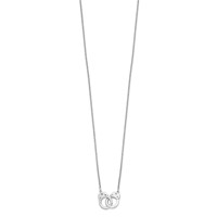 Sterling Silver Rhodium-plated Polished Handcuff Necklace, 18" view 2