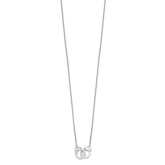 Sterling Silver Rhodium-plated Handcuff Necklace