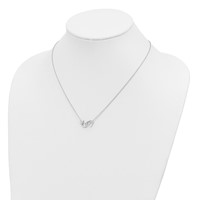 Sterling Silver Rhodium-plated Polished Handcuff Necklace, 18" view 3