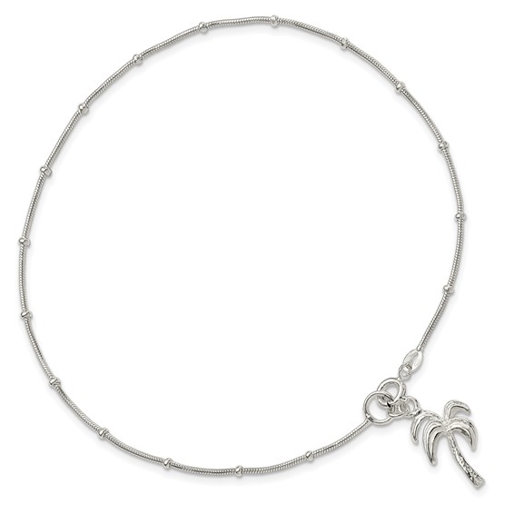 Sterling Silver Palm Tree Anklet