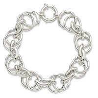 Sterling Silver Polished Fancy Link Bracelet, 8.5" view 4