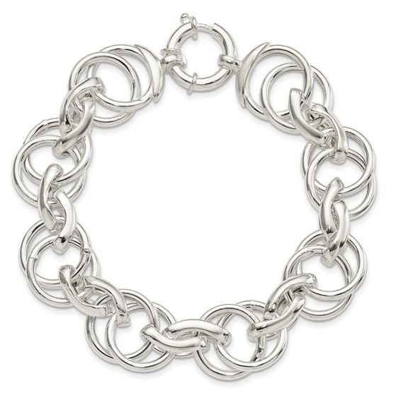 Sterling Silver Polished Fancy Link 8.5 inch Bracelet
