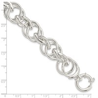 Sterling Silver Polished Fancy Link Bracelet, 8.5" view 3