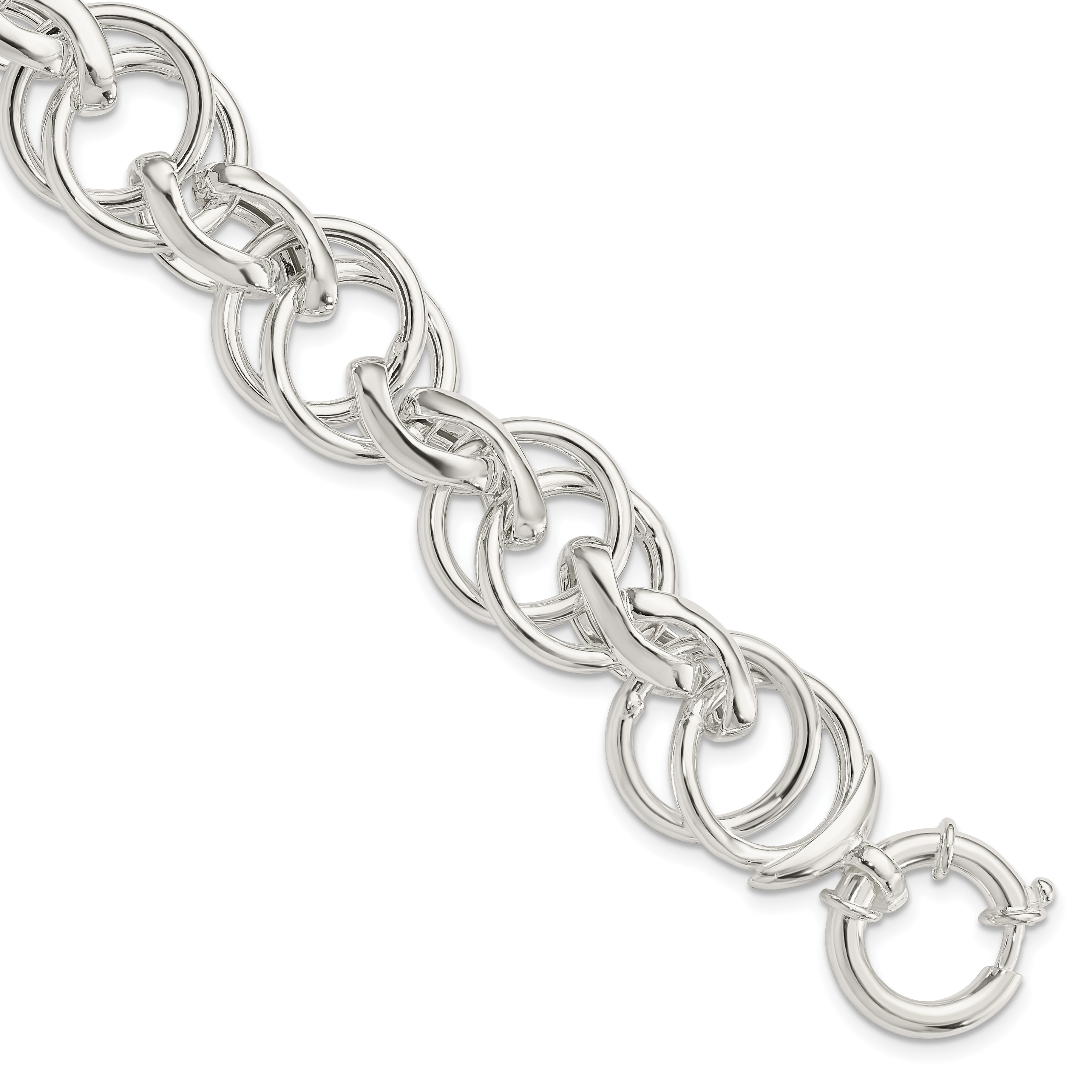 Sterling Silver Polished Fancy Link 8.5 inch Bracelet (QG4479-8.5)