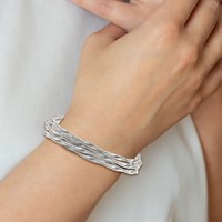 Sterling Silver Twisted Mesh 5-Strand Bracelet view 2