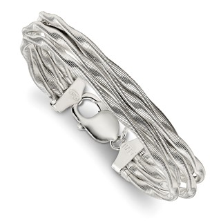 Sterling Silver Twisted Mesh 5-Strand Bracelet