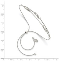 Sterling Silver Polished Beaded 2-Strand Adjustable Bolo Bracelet view 2