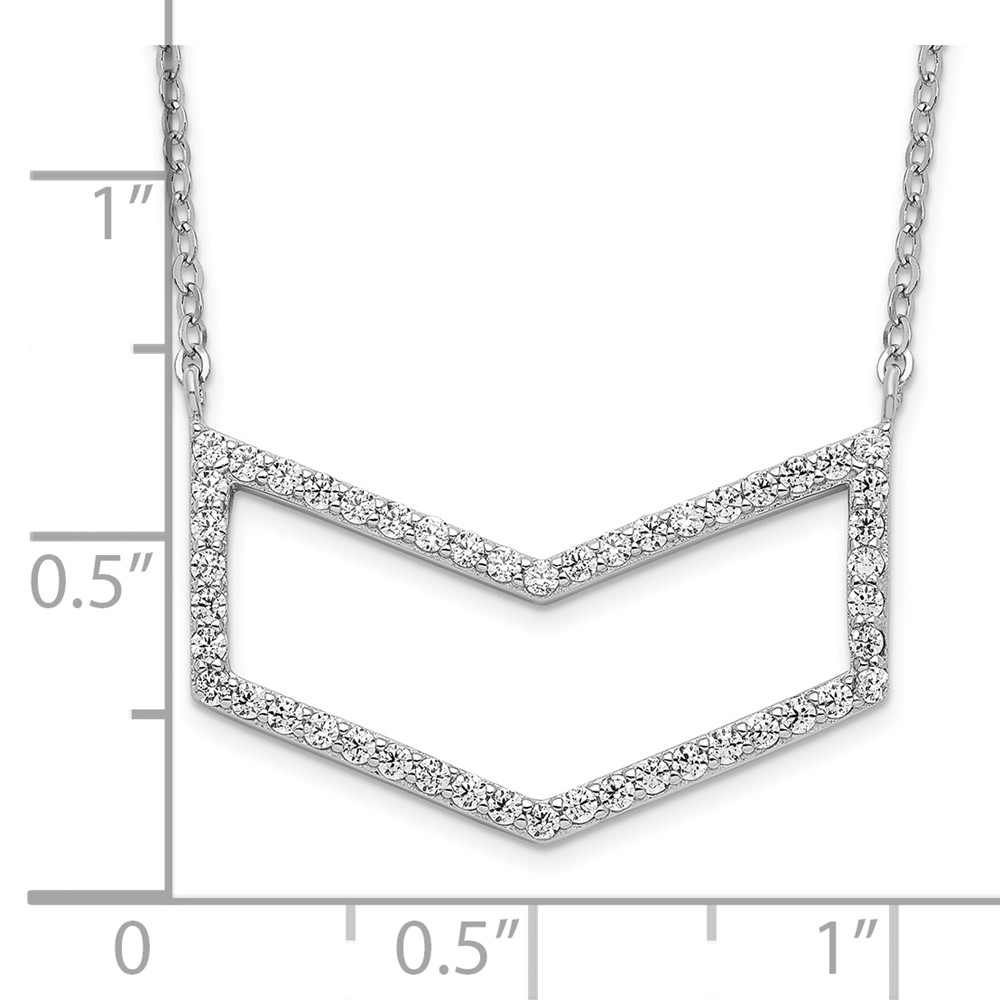 Sterling Silver Rhodium-plated CZ Necklace (QG4627-18)