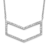 Sterling Silver Rhodium-plated CZ Necklace view 1