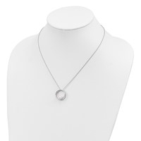 Sterling Silver Rhodium-plated 7-8mm White Round Freshwater Cultured Pearl Necklace, 18" view 3