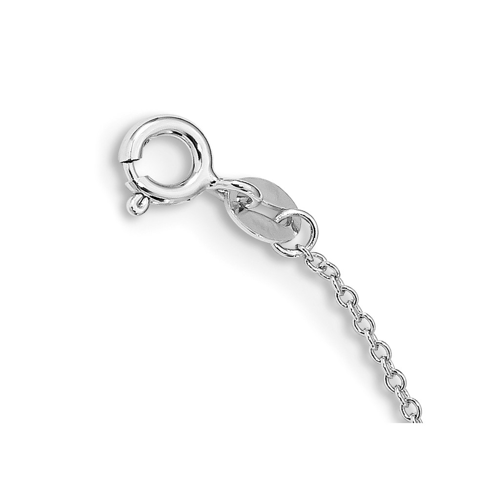 Sterling Silver Rhodium-plated 5-5.5mm White Semi-Round Freshwater Cultured Pearl 5-Station Children's 12 inch Necklace (QG4662-12)