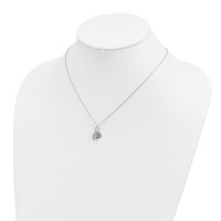 Sterling Silver Rhodium-plated CZ Eye and Hamsa Charm Necklace, 17" view 3