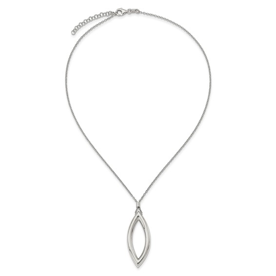 Sterling Silver Polished with 2in ext. Necklace