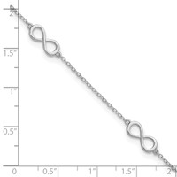 Sterling Silver Rhodium-plated Infinity 9 Inch Plus 2 Inch Extender - Total 11 Inch Anklet view 4