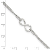Sterling Silver 2-Strand Infinity 9 Inch Plus 1 Inch Extender - Total 10 Inch Anklet view 4