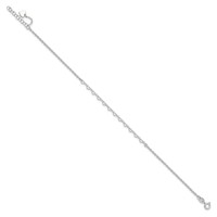 Sterling Silver Heart Link Plus 1 Inch Extender - Total 10 Inch Anklet, 9" view 2