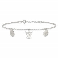 Sterling Silver Faith Believe Angel Plus 1 Inch Extender - Total 10 Inch Anklet, 9" view 3