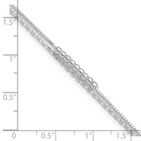 Sterling Silver Beaded 2-Strand Plus 1 Inch Extender - Total 10 Inch Anklet - 9in view 4