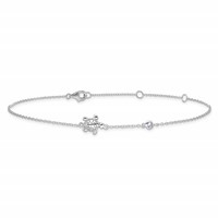 Sterling Silver Rhodium-plated CZ Turtle 9 Inch Plus 2 Inch Extender - Total 11 Inch Anklet view 3