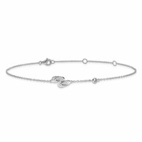 Sterling Silver Rhodium-plated CZ Flip Flops Plus 2 Inch Extender - Total 11 Inch Anklet, 9" view 3