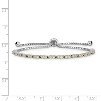 Sterling Silver Rhodium-plated November Yellow CZ Adjustable Bolo Bracelet view 2
