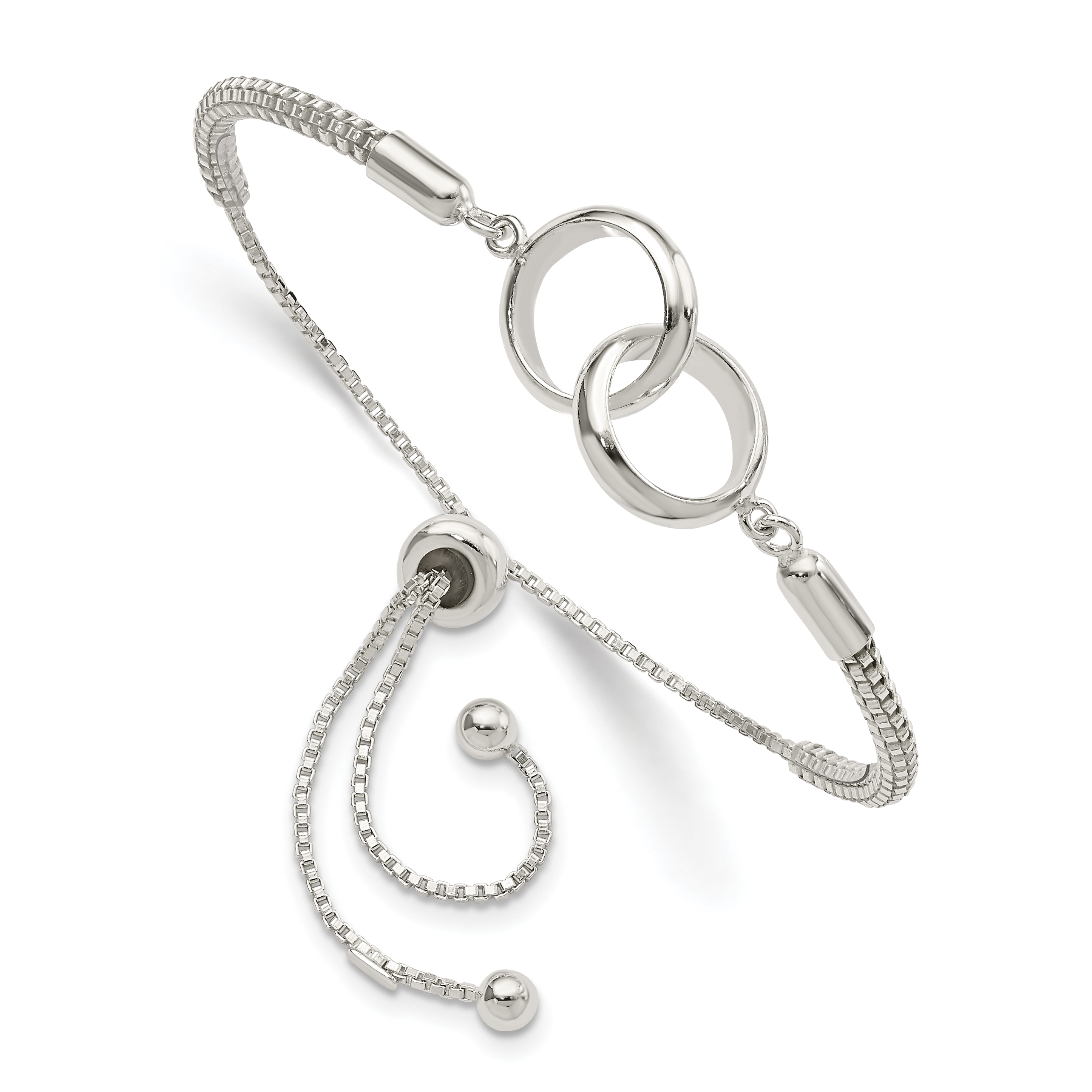 Sterling Silver Polished Adjustable Bracelet (QG4761)