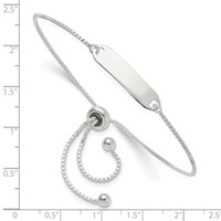 Sterling Silver Polished Engravable 21x5mm Plate Adjustable Bolo ID Bracelet view 4