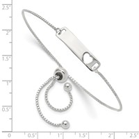Sterling Silver Polished Engravable Cut-out Heart 21x5mm Plate Adjustable Bolo Bracelet view 2