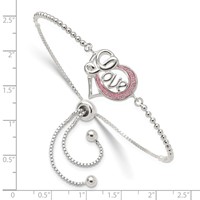 Sterling Silver Glitter-Infused Infinity Love Adjustable Bolo Bracelet view 2
