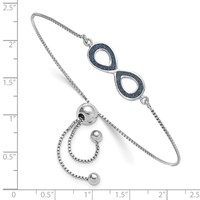 Sterling Silver Rhodium-plated Glitter-Infused Infinity Adjustable Bolo Bracelet view 2