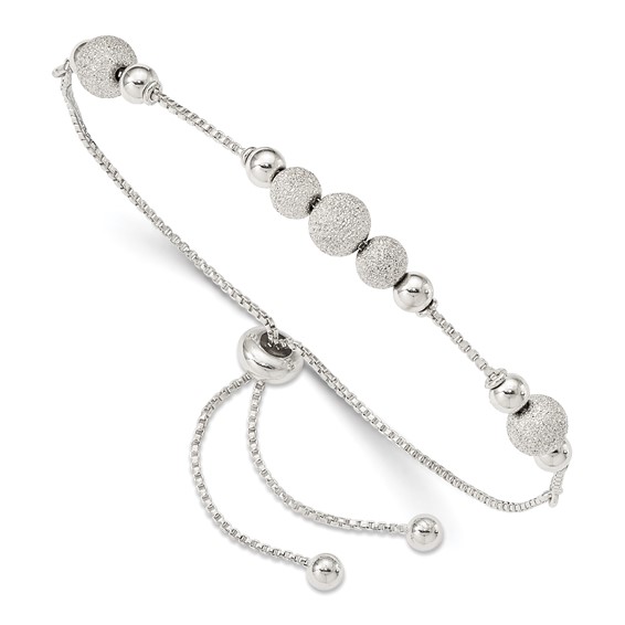 Sterling Silver Beaded Adjustable Bracelet