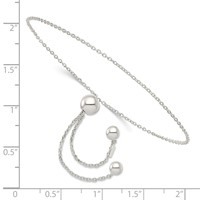 Sterling Silver Cable Chain Adjustable Bolo Bracelet view 2