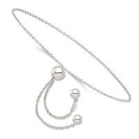 Sterling Silver Cable Chain Adjustable Bolo Bracelet view 1