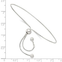Sterling Silver Box Chain Adjustable Bolo Bracelet view 2