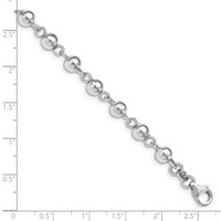 Sterling Silver Rhodium-plated 6mm Polished Beads Bracelet, 7.5" view 3