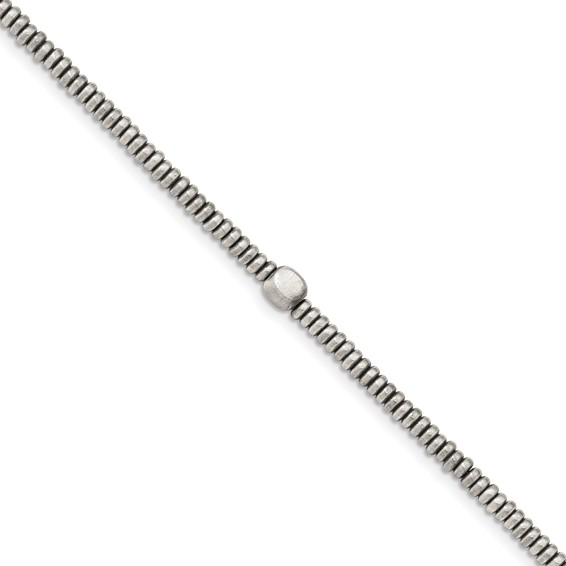 Sterling Silver Antiqued Brushed & Polished Beaded Bracelet