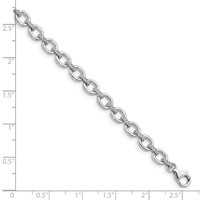Sterling Silver Rhodium-plated CZ Cable Link Bracelet with 0.5 Inch Extension, 7" view 3