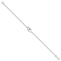 Sterling Silver Polished CZ Linked Bracelet - 7in view 2