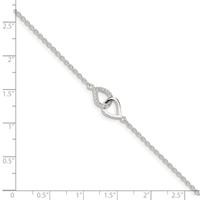Sterling Silver Polished CZ Linked Bracelet - 7in view 3