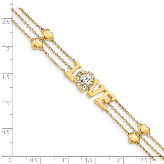 Sterling Silver Gold-Tone Crystal LOVE Bracelet