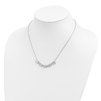 Sterling Silver Rhodium-plated Baguette CZ Bars Necklace with Ext., 1" view 3