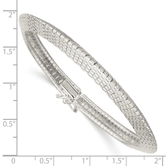 Sterling Silver 5.5mm Textured Knife-edge 7.5in Bracelet
