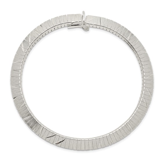 Sterling Silver 6.5mm Diamond-cut Knife-edge 7.5in Bracelet