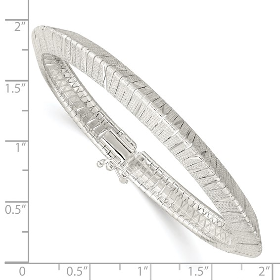 Sterling Silver 6.5mm Diamond-cut Knife-edge 7.5in Bracelet