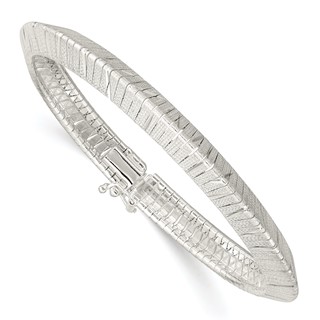 Sterling Silver 6.5mm Diamond-cut Knife-edge 7.5in Bracelet