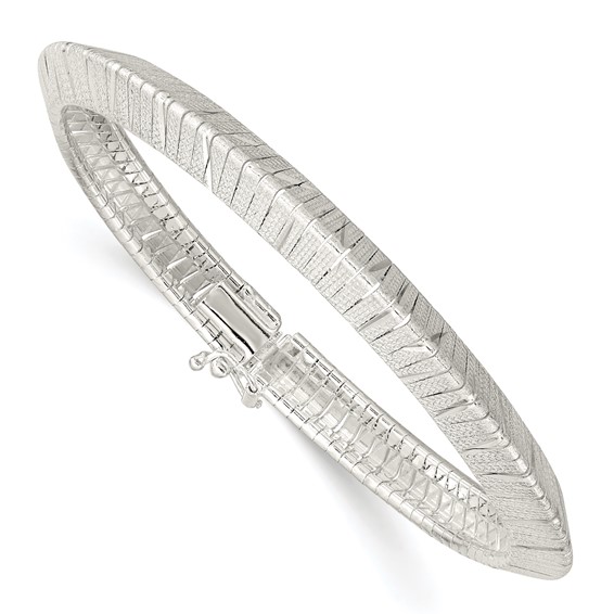 Sterling Silver 6.5mm Diamond-cut Knife-edge 7.5in Bracelet