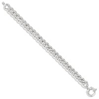 Sterling Silver Polished 10.7mm Curb Link Bracelet, 7.75" view 2