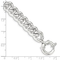 Sterling Silver Polished 10.7mm Curb Link Bracelet, 7.75" view 3