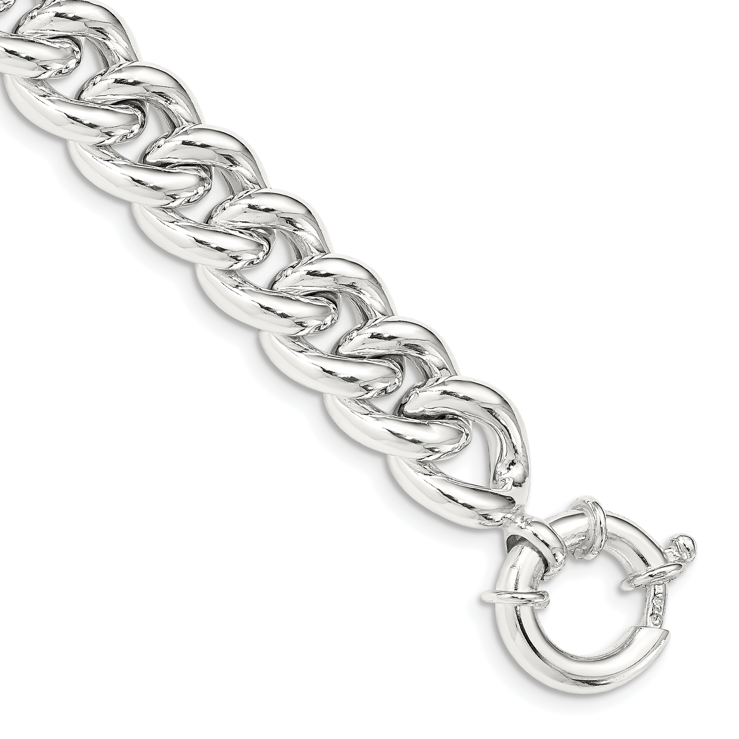 Sterling Silver Polished Curb Link Bracelet (QG4986-7.75)